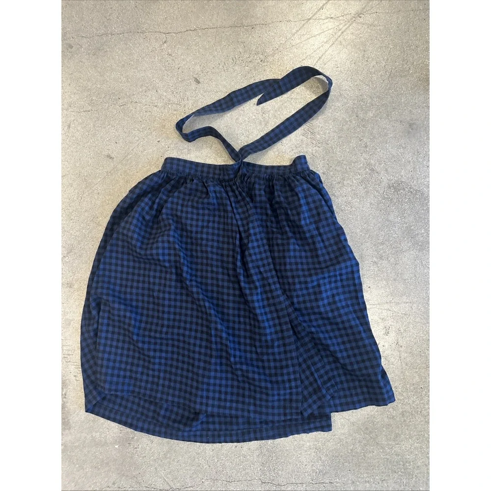 Prairie Underground Apron One Size Checkered Blue/Black Women USA Cotton Pockets